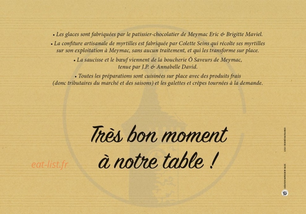 Crêperie Le Beffroi — carte page 6