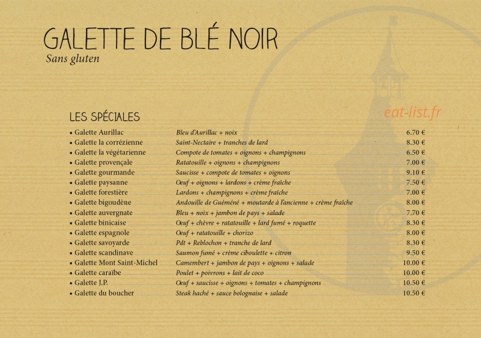 Crêperie Le Beffroi — carte page 4