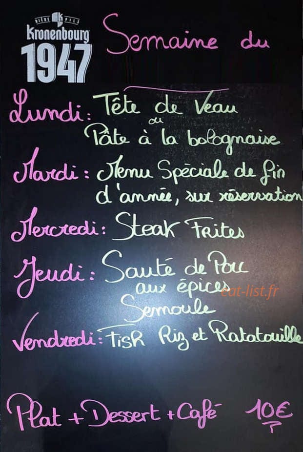 Café De Paris — carte page 1