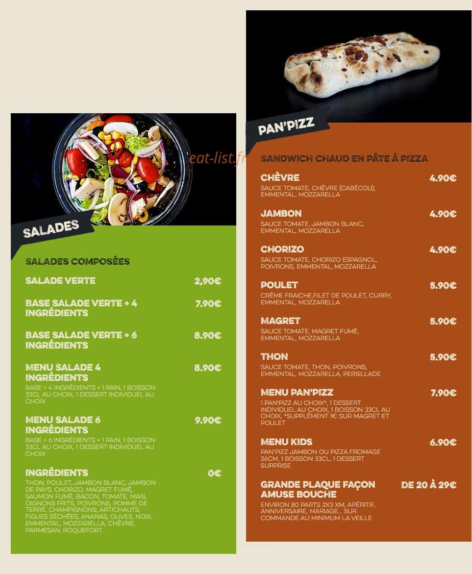 Authentic's pizza — carte page 3