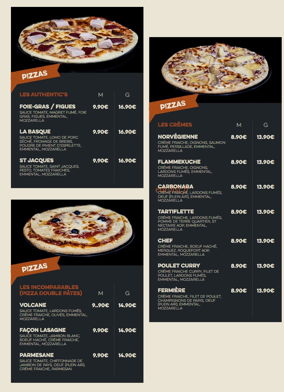 Authentic's pizza — carte page 2