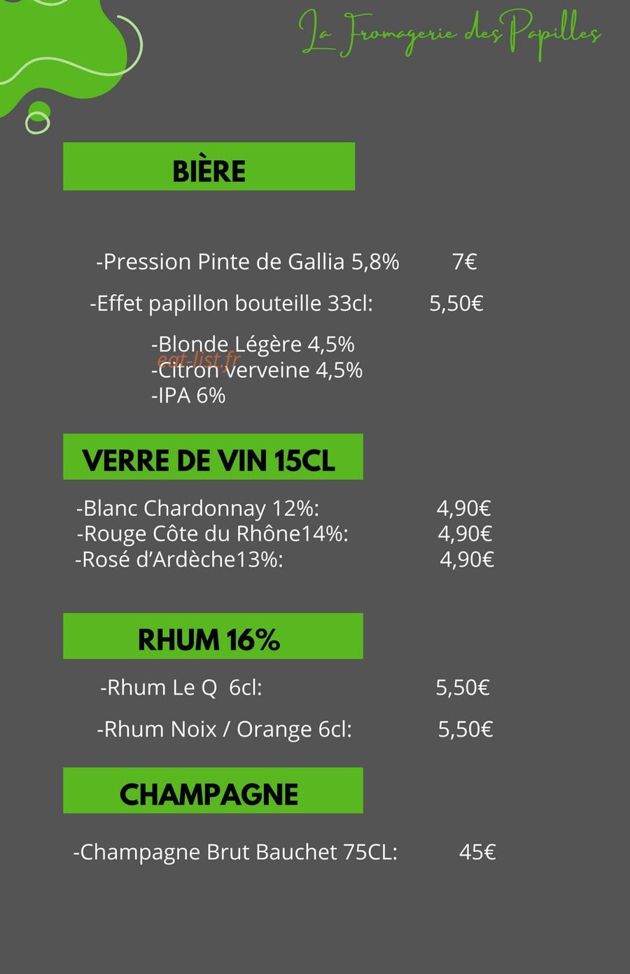 La fromagerie des papilles — carte page 3