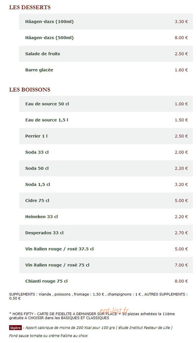 Le Kiosque à Pizzas — carte page 5
