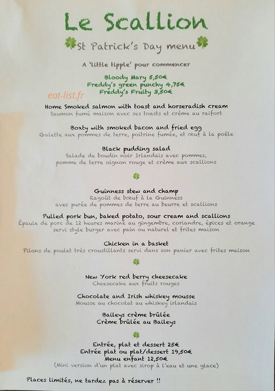 Le scallion — carte page 1