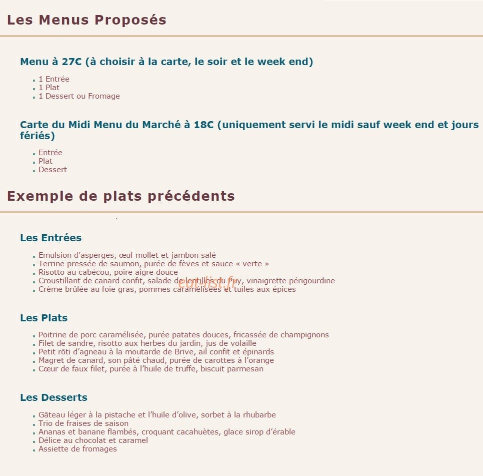 La Table d’Aline — carte page 4