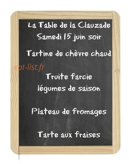 La Table de la Clauzade — carte page 2