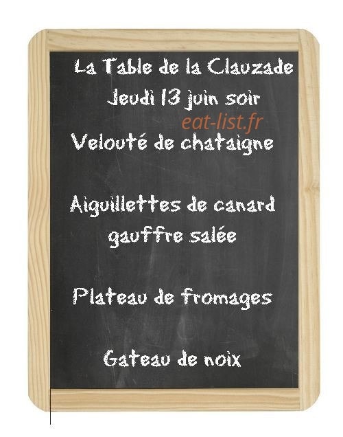 La Table de la Clauzade — carte page 3