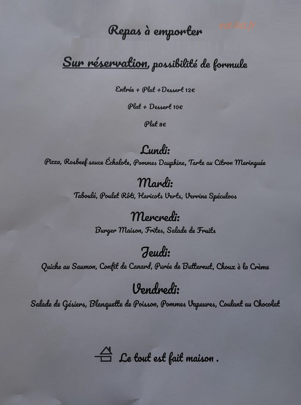 Le Grillon — carte page 1