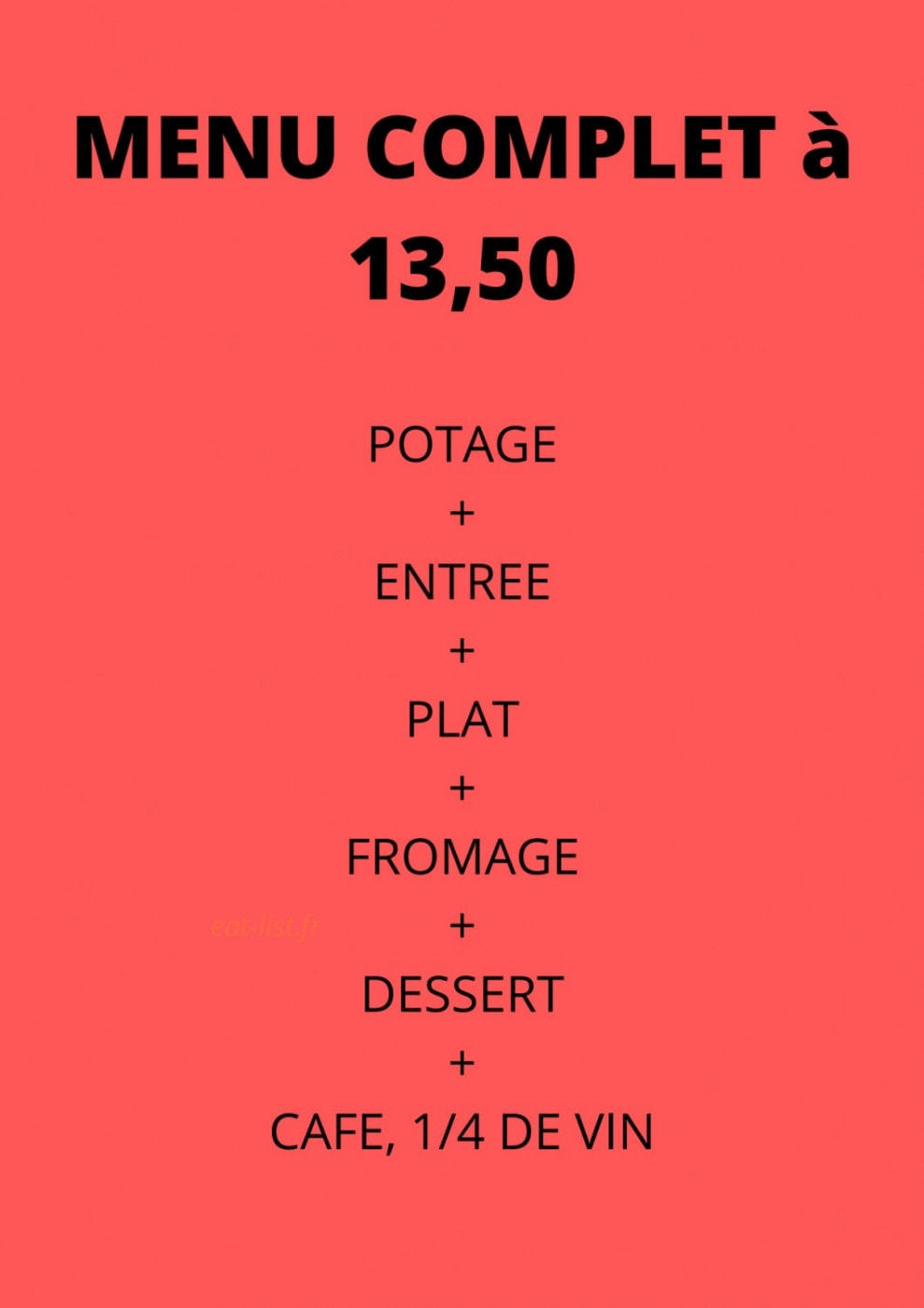 Auberge de Cosnac — carte page 1