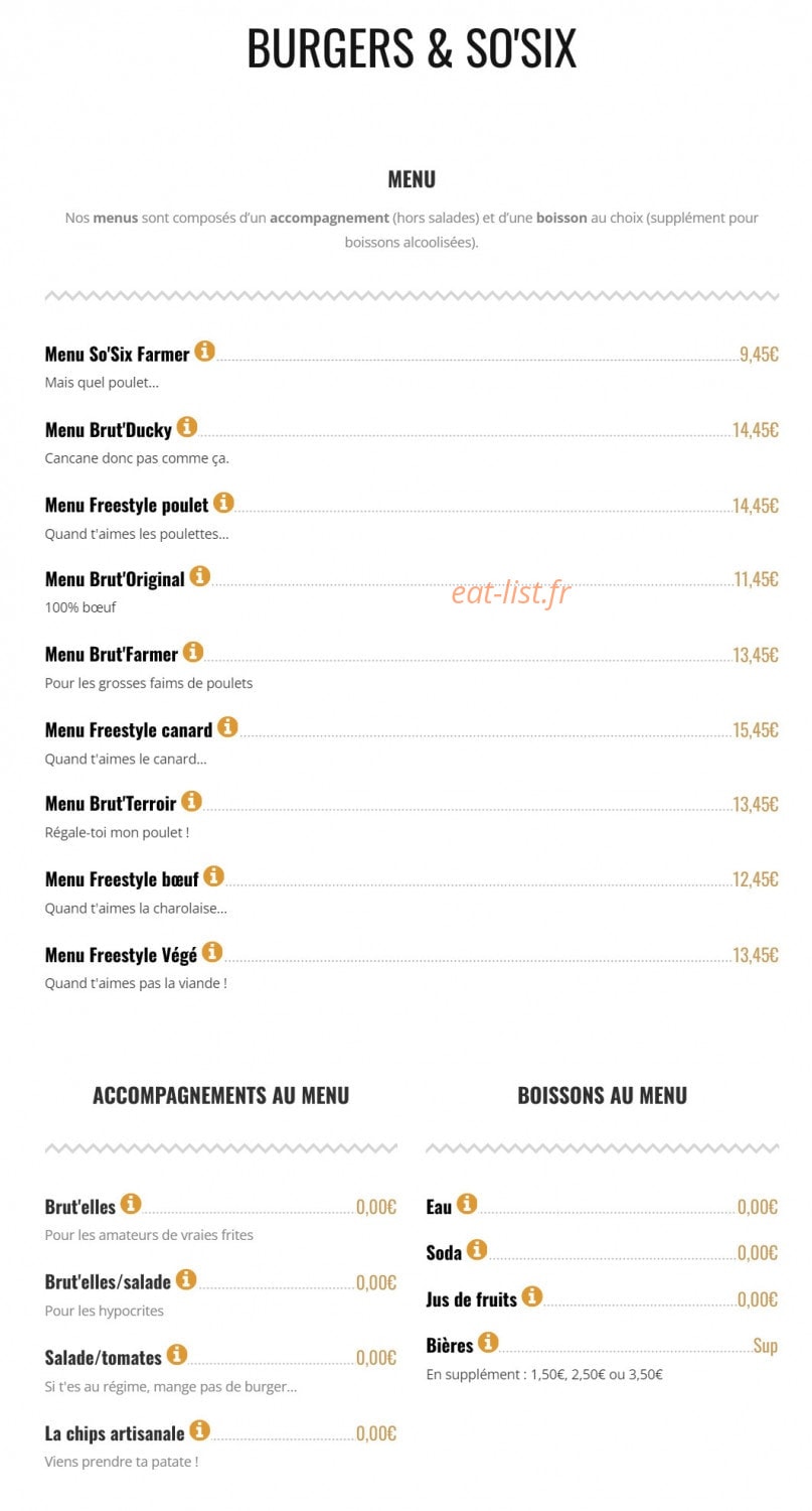 Brut Butcher — carte page 1