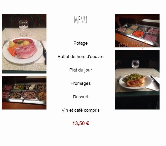 Au Vieux Manoir — carte page 1