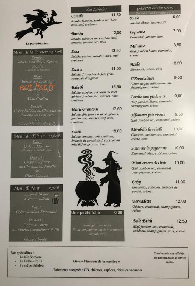 Creperie de la sorcière — carte page 2