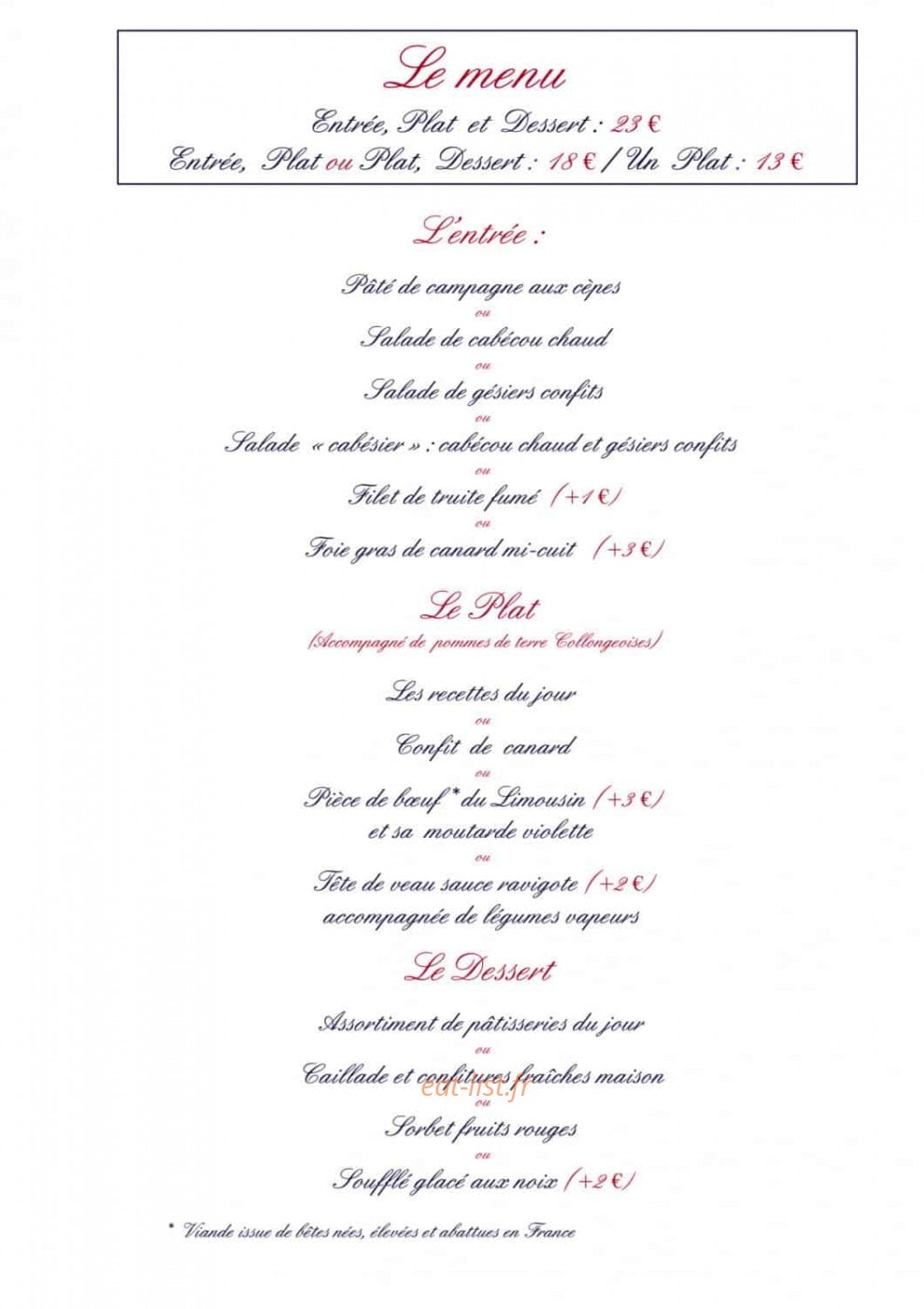 Le Cantou — carte page 2