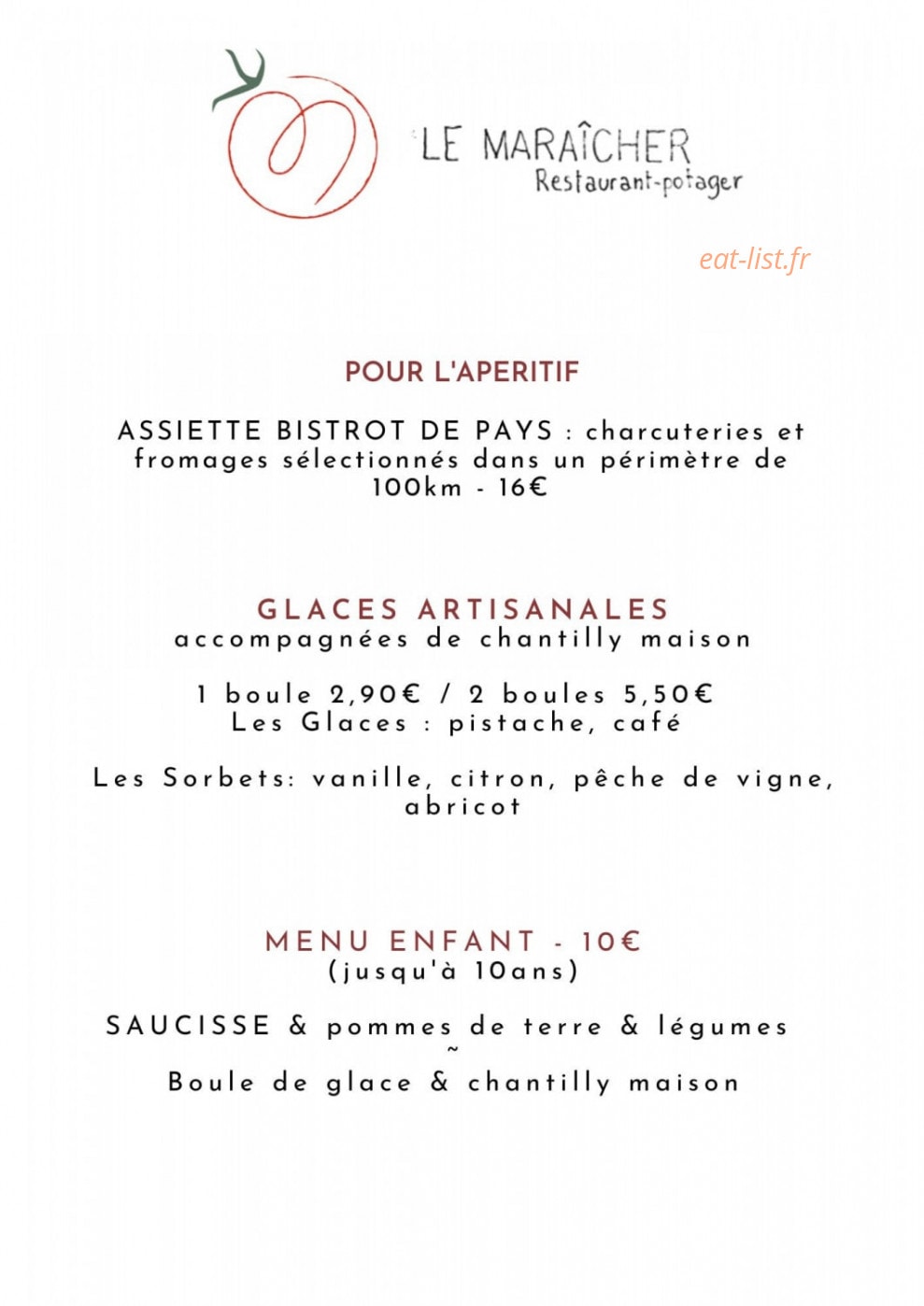Le Maraîcher — carte page 2