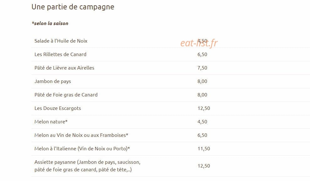 Le Relais du Quercy — carte page 3
