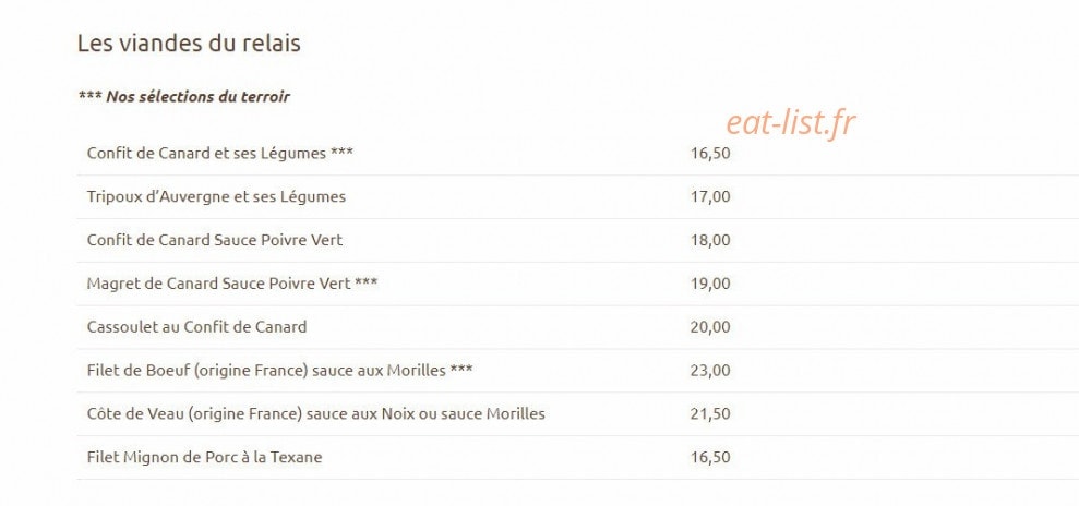 Le Relais du Quercy — carte page 9