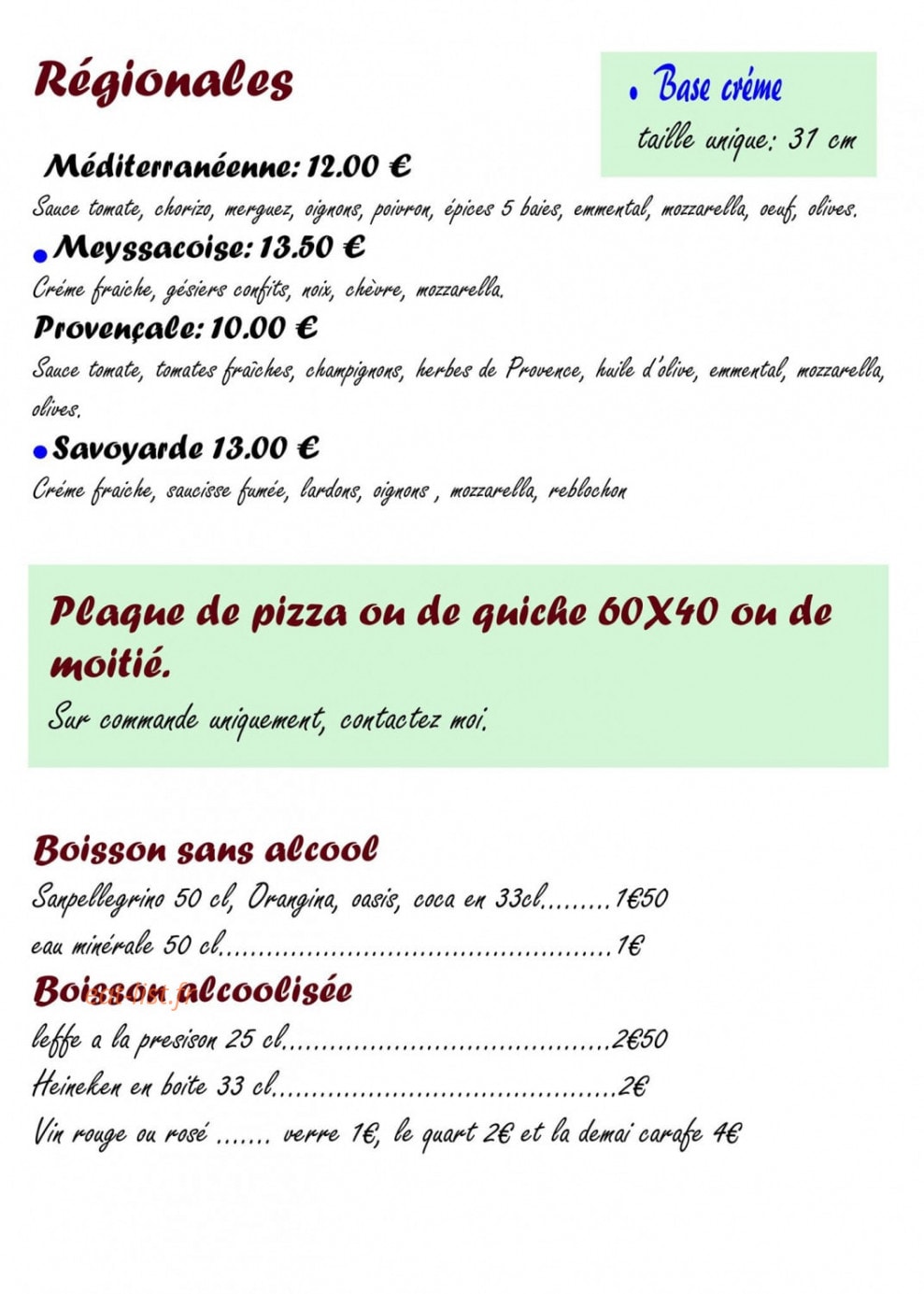 Pizza swan — carte page 2
