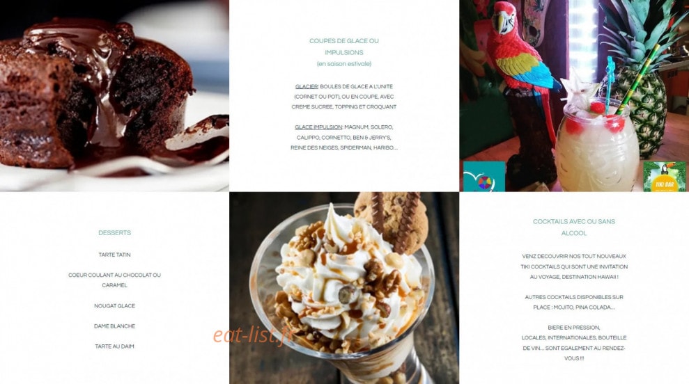 Tiki Bar — carte page 2