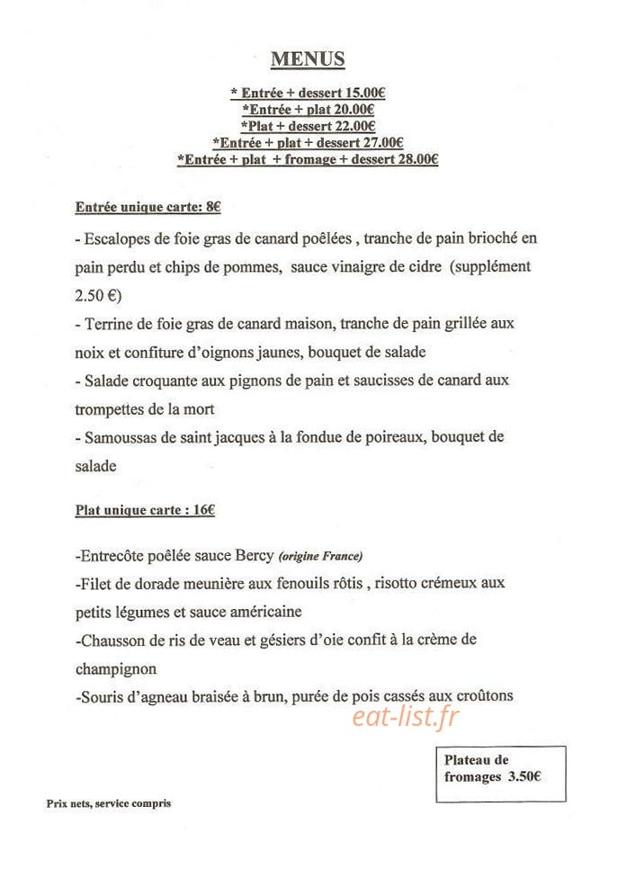 Le Vieux Cantou — carte page 1