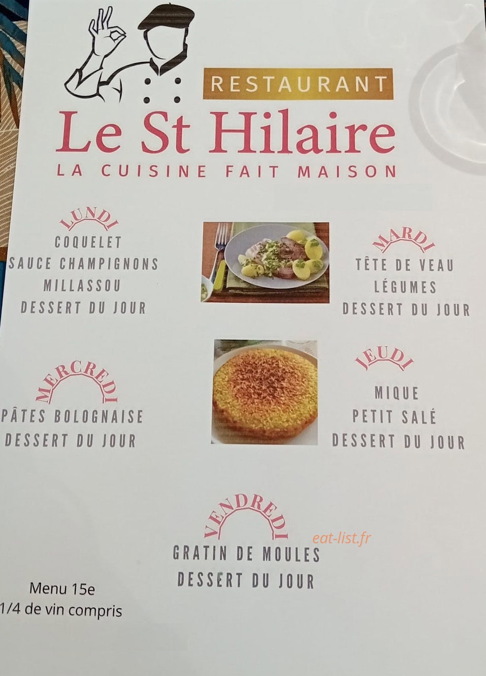Le Saint Hilaire — carte page 1