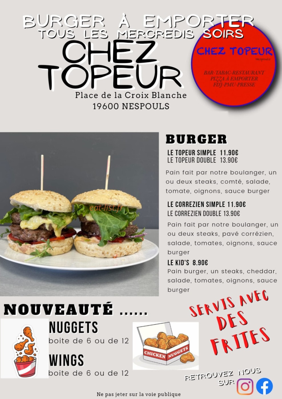 Chez Topeur — carte page 1