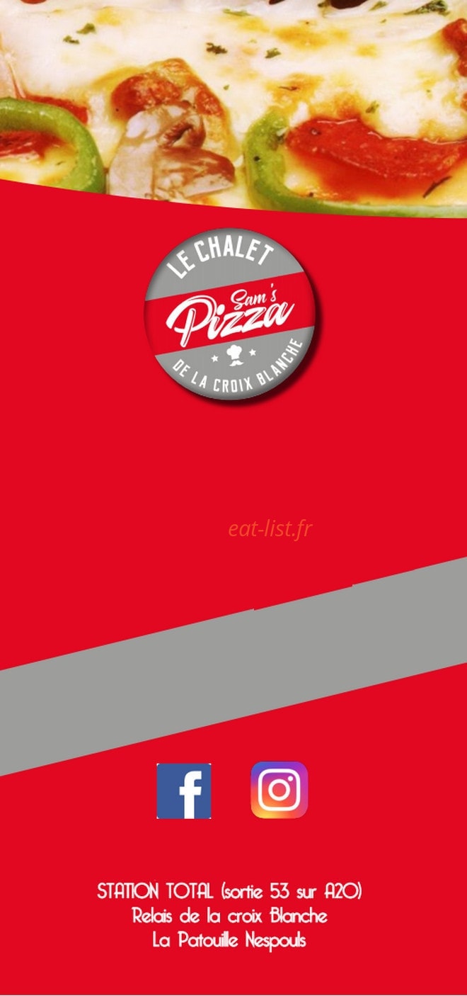 Sam's pizza — carte page 6