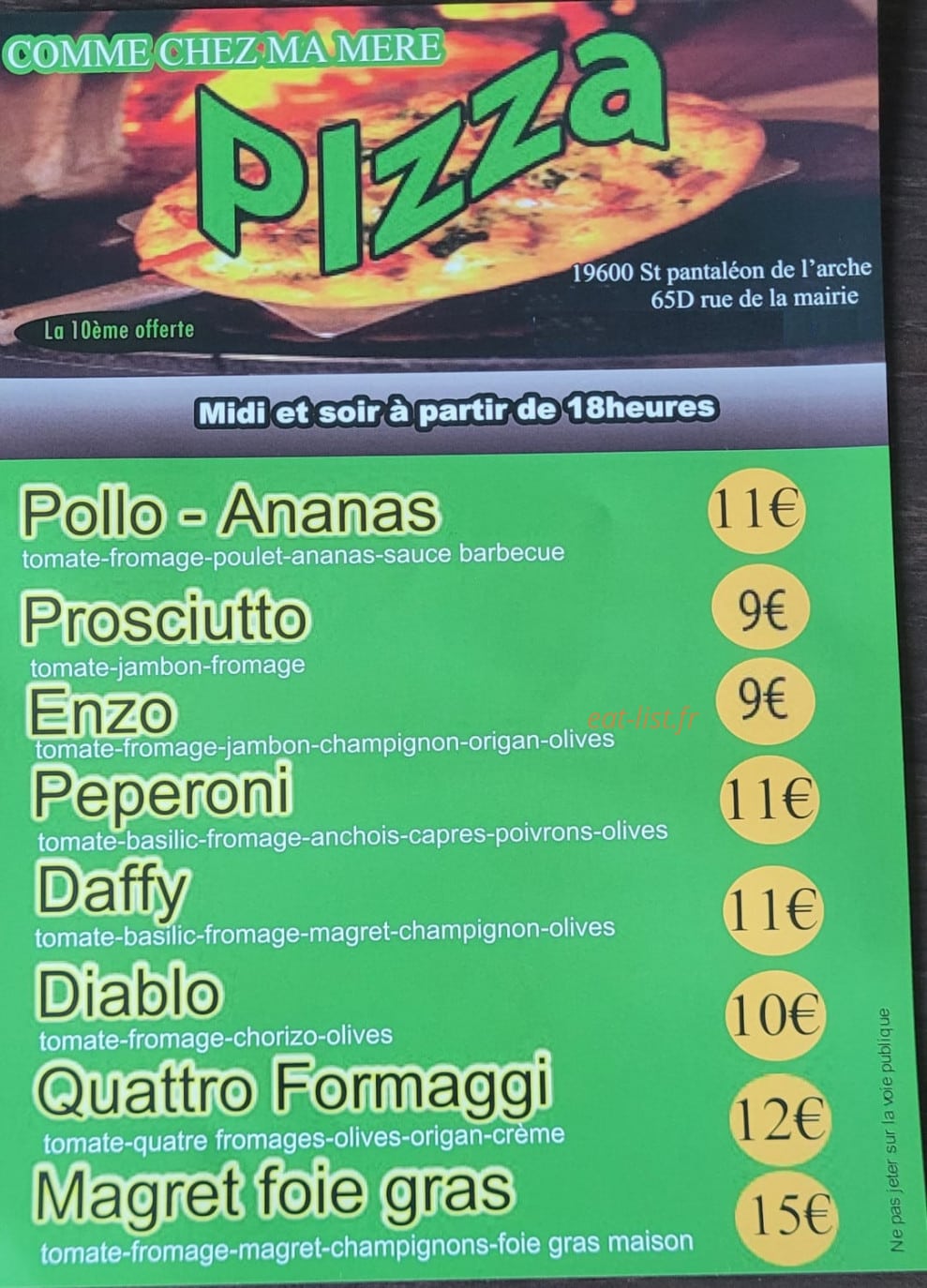 Comme chez ma Mère — carte page 1