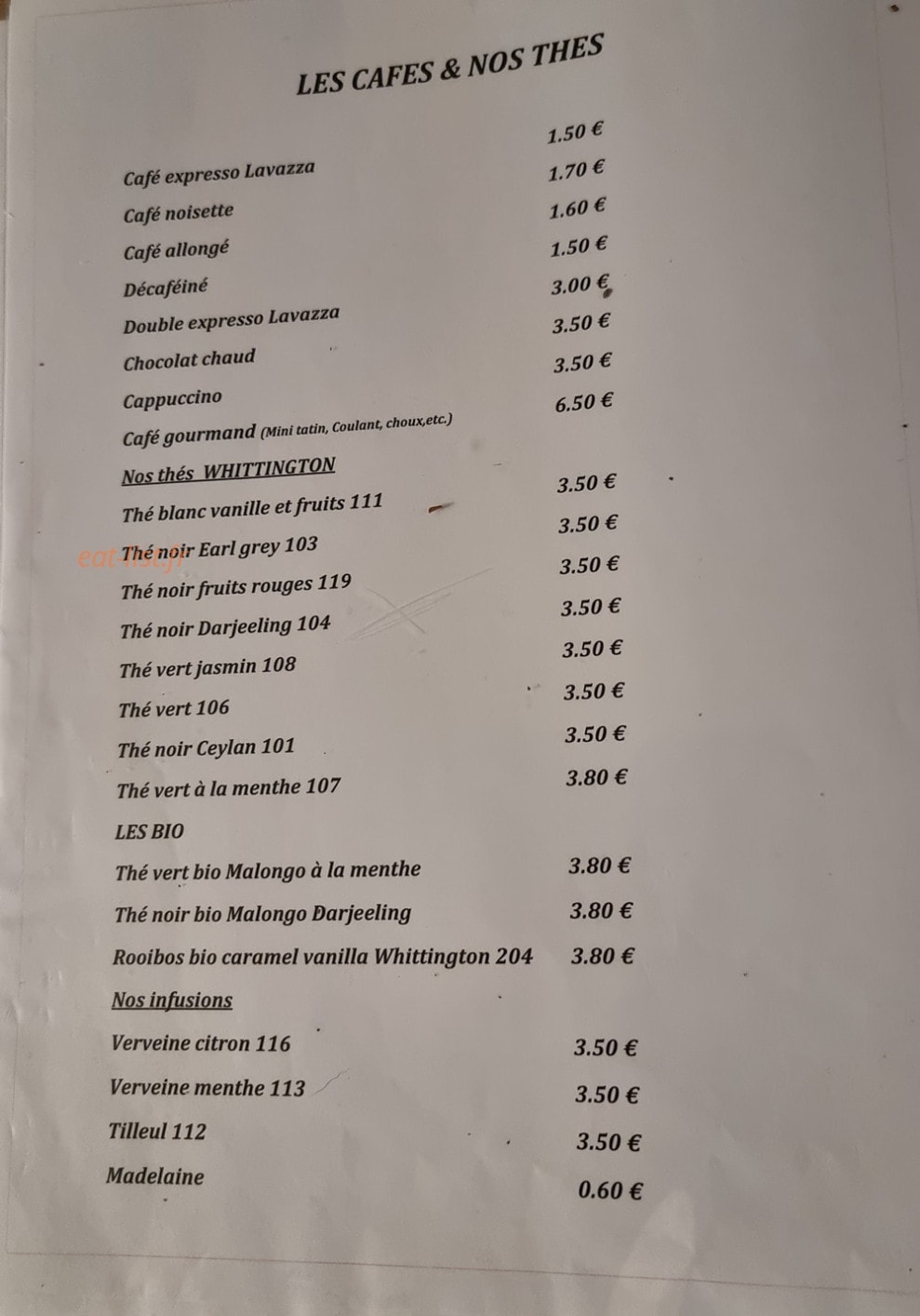 Le Chalet de Paul — carte page 2