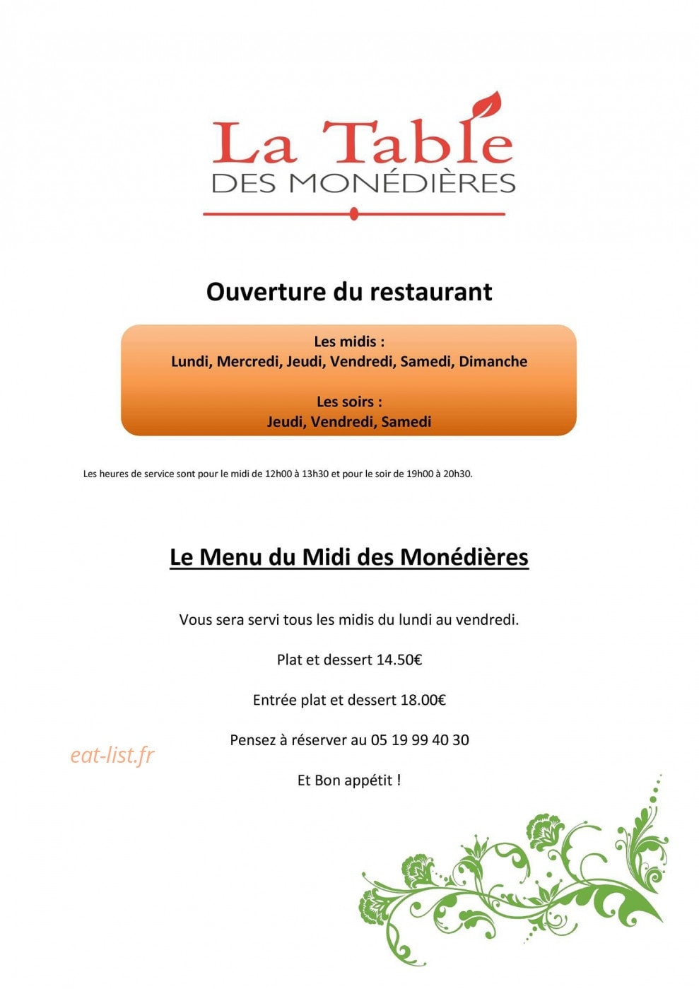 La Table des Monédières — carte page 4