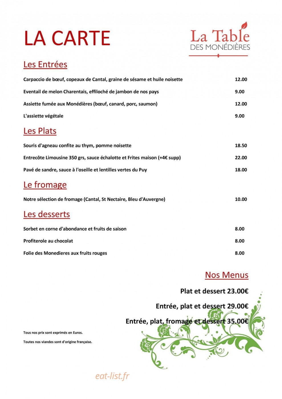 La Table des Monédières — carte page 2