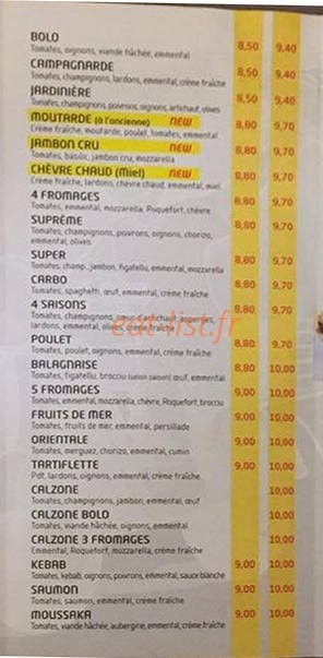 Allo Pizza — carte page 5