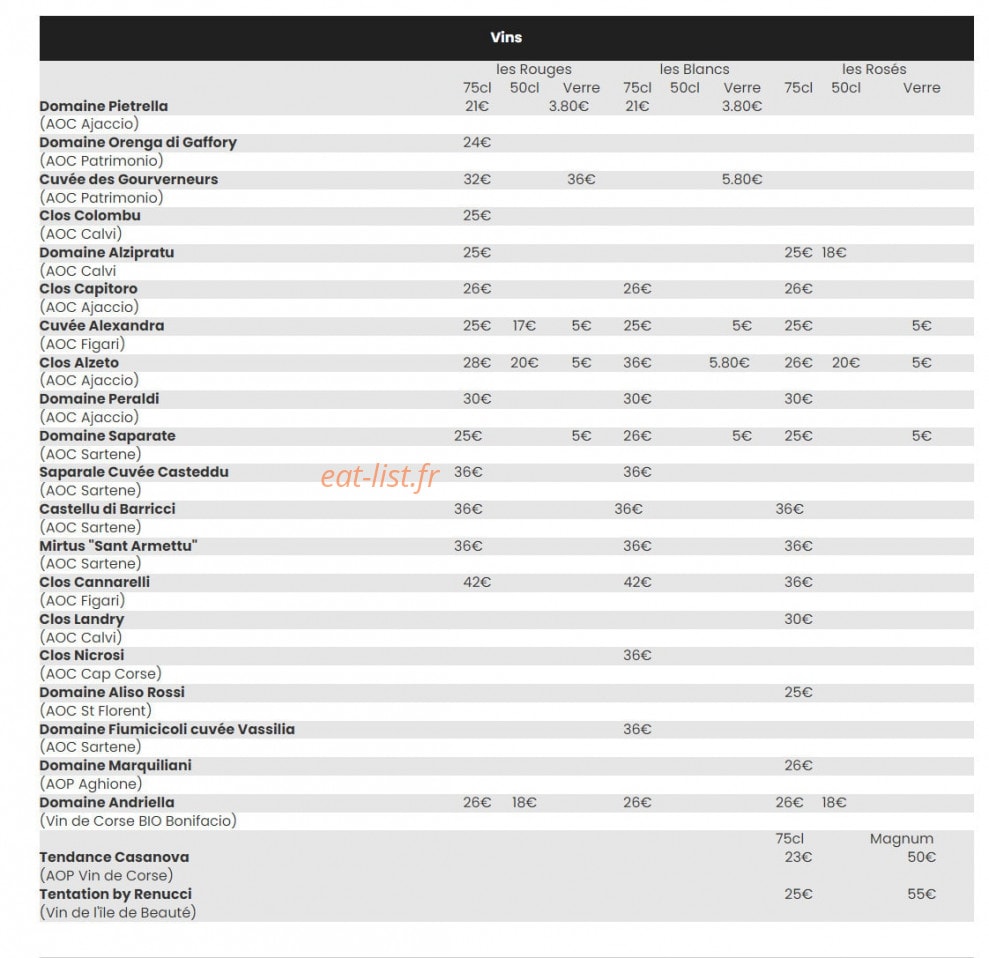 Bar des Sports — carte page 4