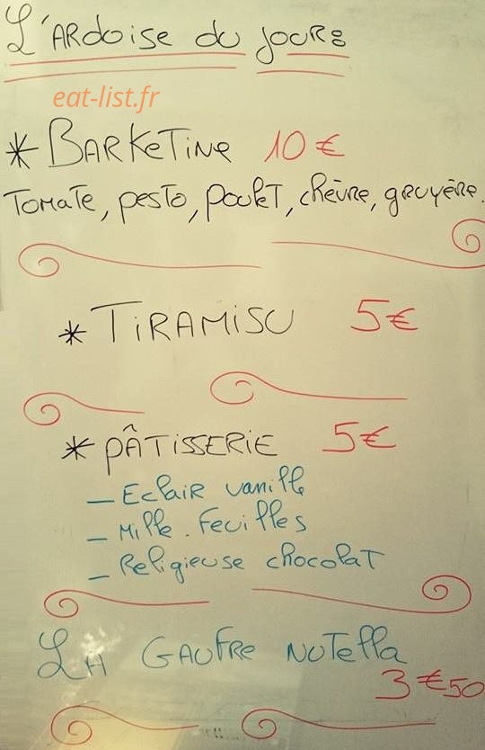 Bistrot du Cours — carte page 1