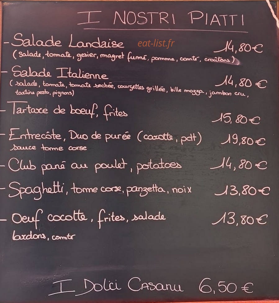 Café Des Palmiers — carte page 1
