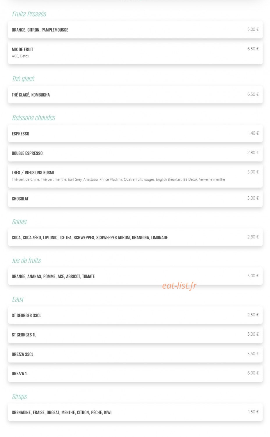 Café Gilda — carte page 3