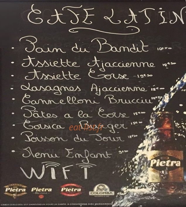 Café Latin — carte page 1