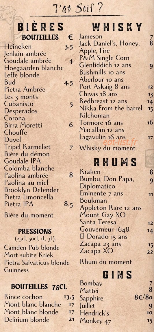 Camden Pub — carte page 5
