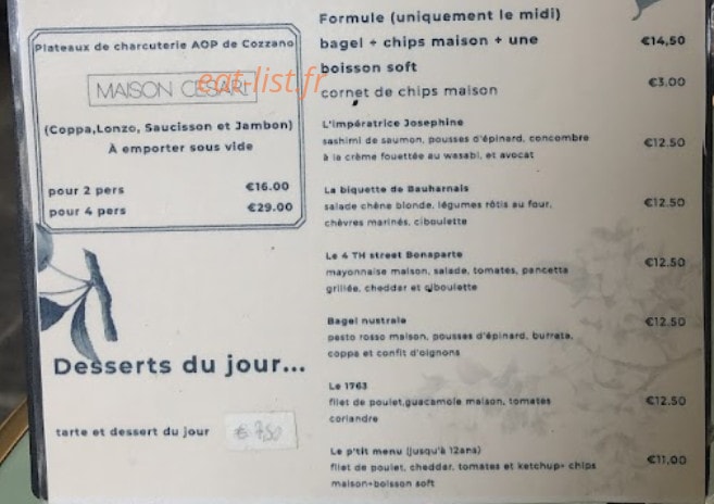 Chez Josephine — carte page 2