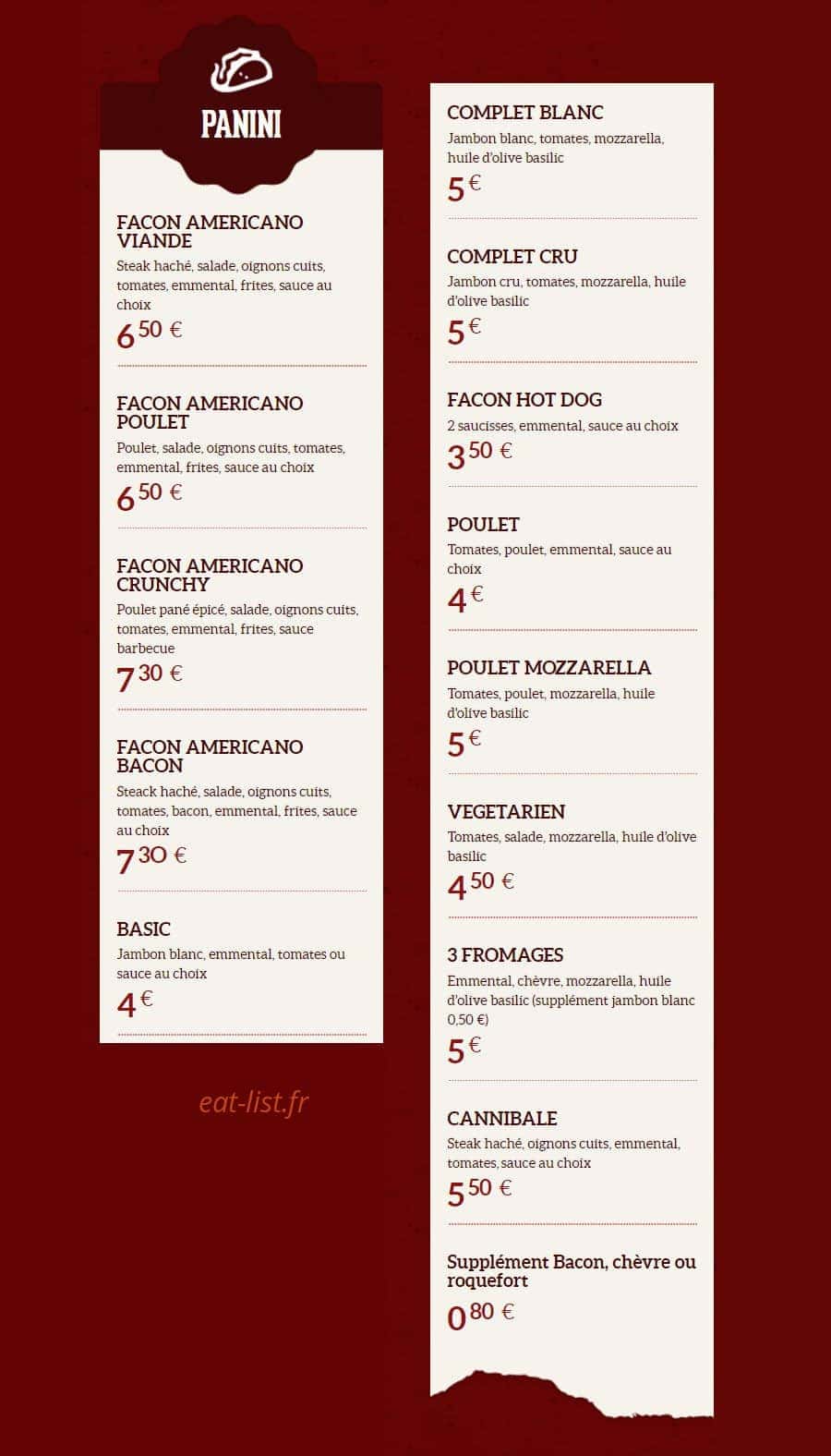 Chez Kalou — carte page 2