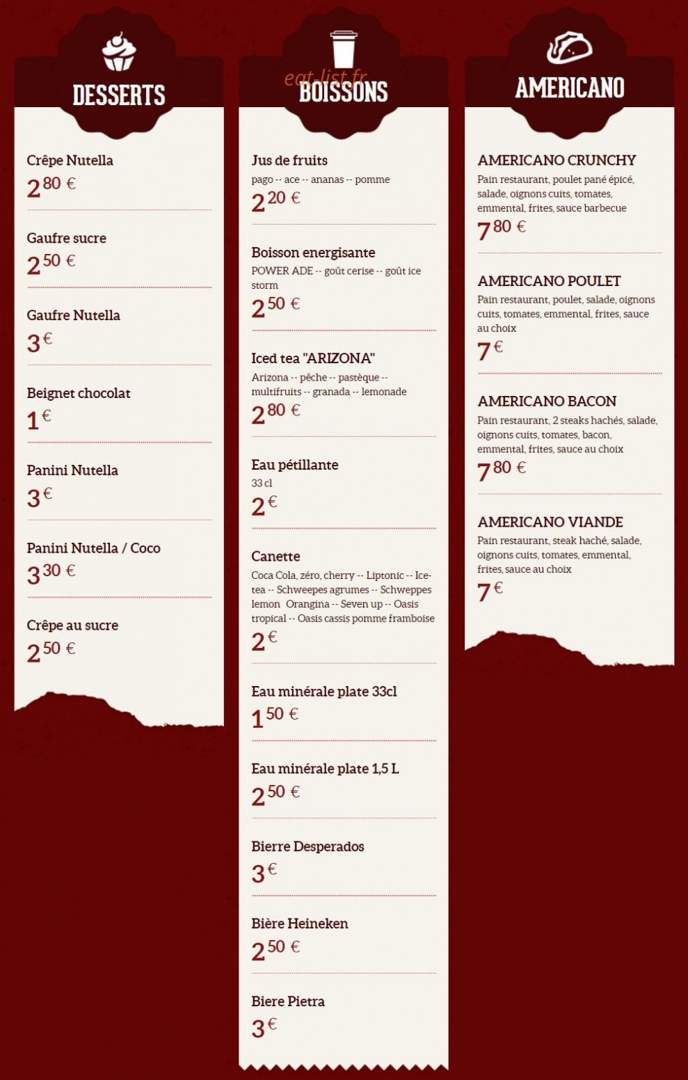 Chez Kalou — carte page 3