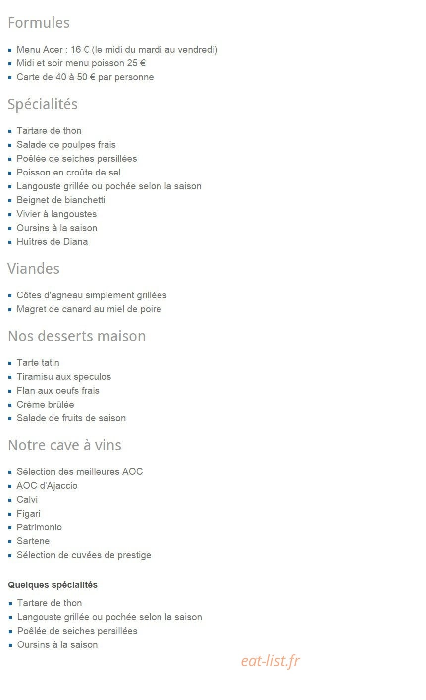 Chez Pech — carte page 1
