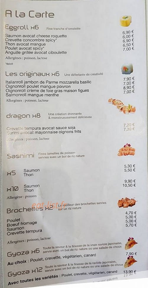 Esprit Sushi — carte page 2