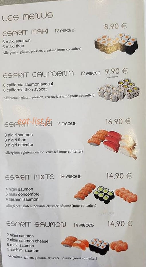Esprit Sushi — carte page 5