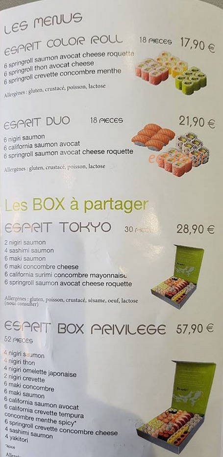 Esprit Sushi — carte page 4