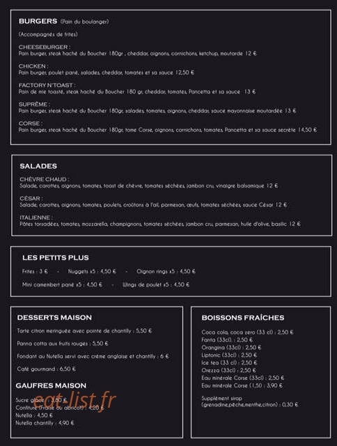 Factory — carte page 1