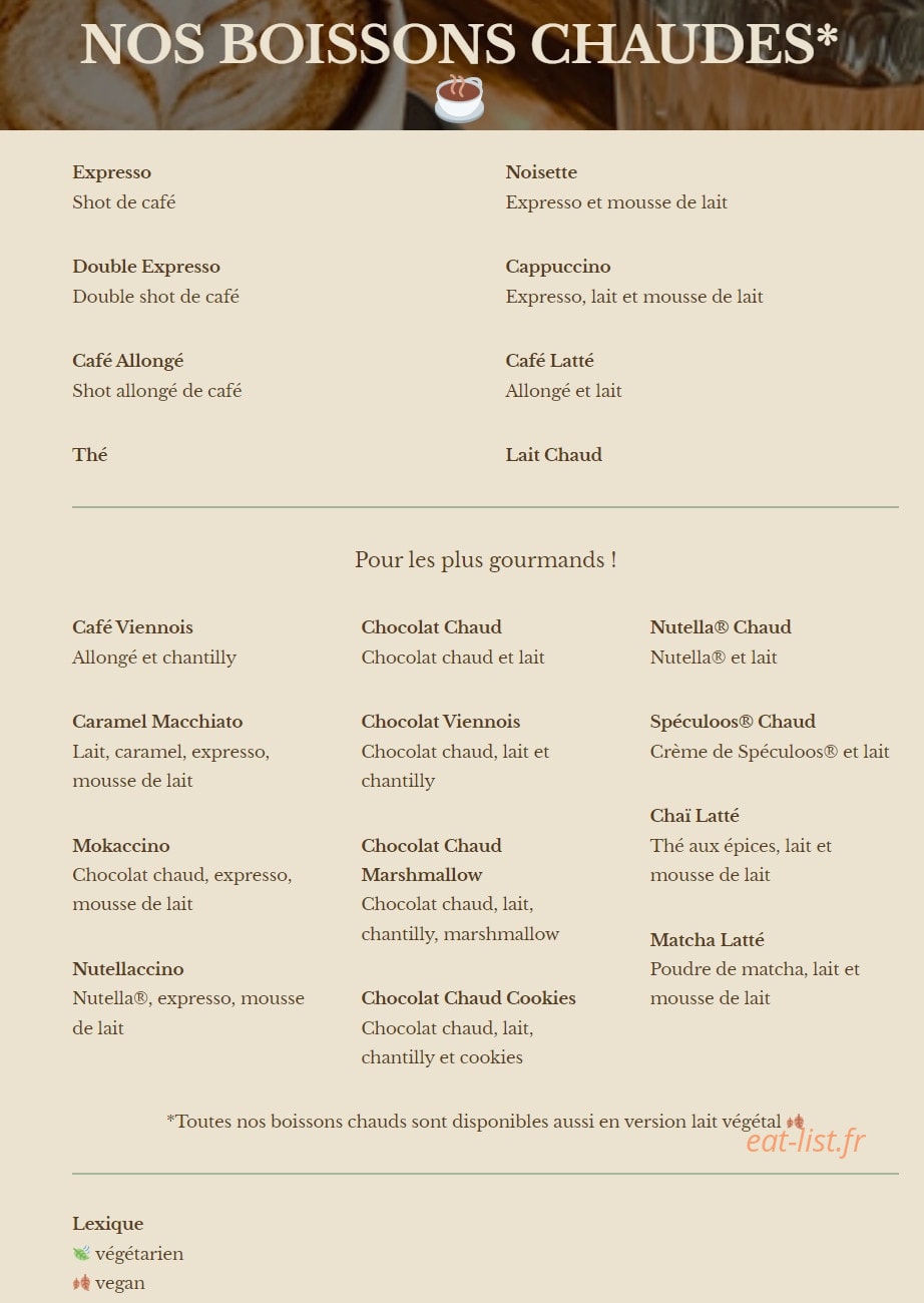 Green Bagel Café — carte page 7