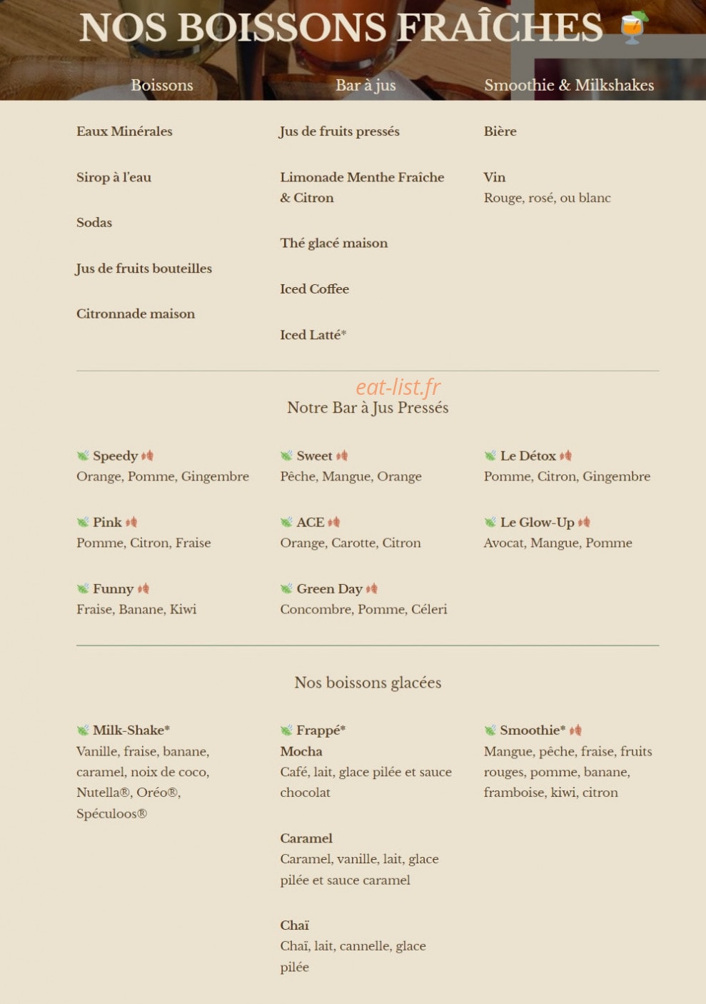 Green Bagel Café — carte page 6