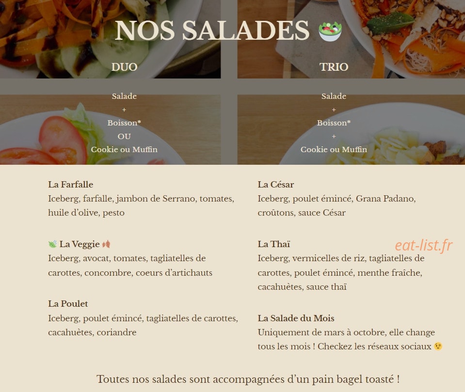 Green Bagel Café — carte page 2