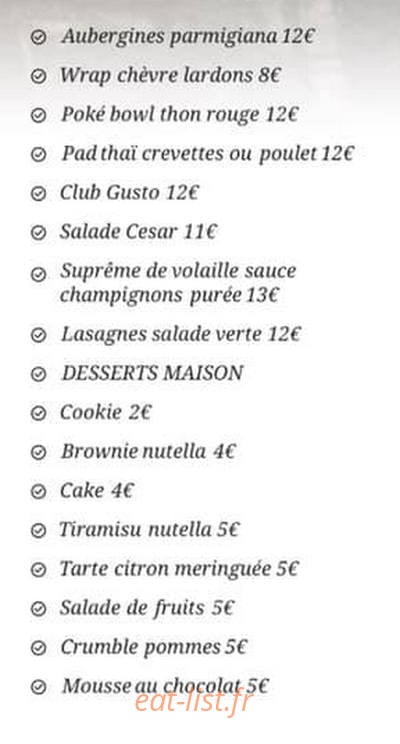 Gusto — carte page 1