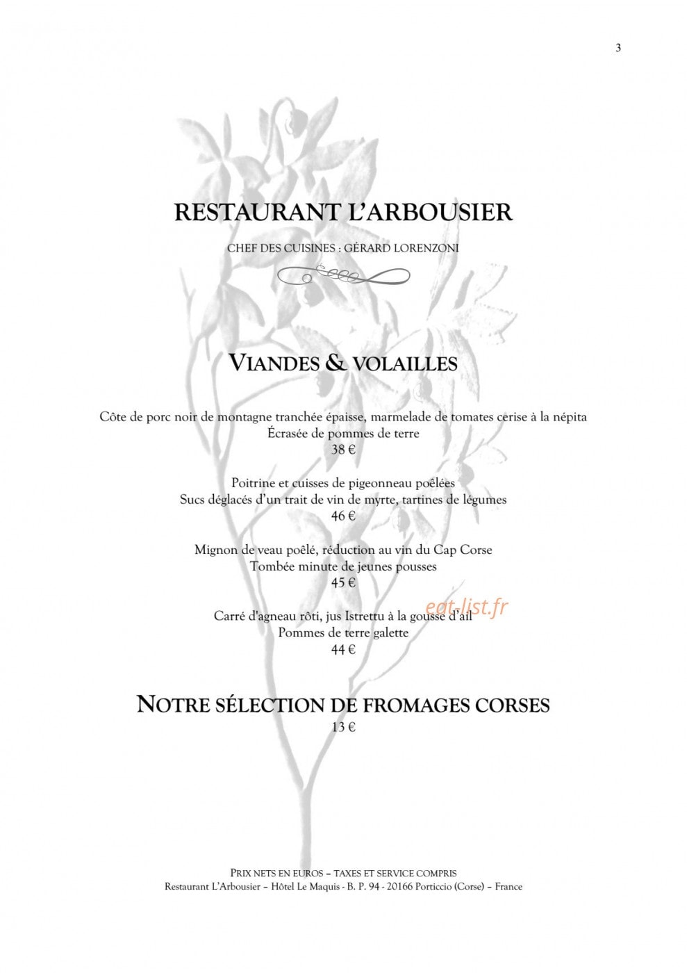 L’Arbousier — carte page 4